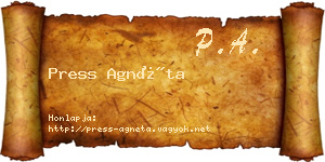 Press Agnéta névjegykártya